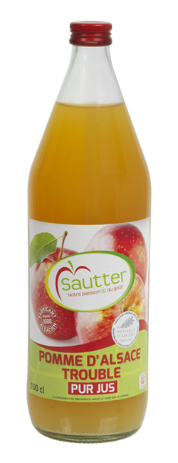 Pur jus de pomme d'Alsace trouble 1L